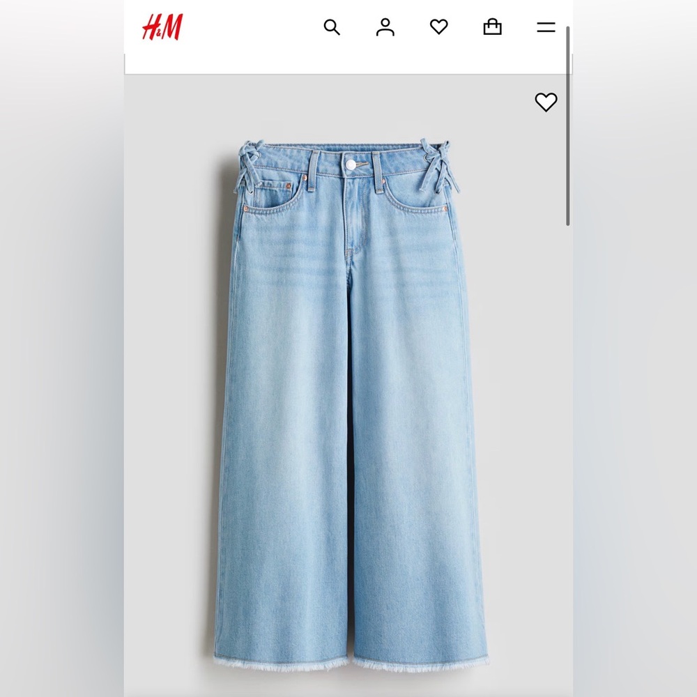 H&M Light Blue Wide-Leg Girls Jeans